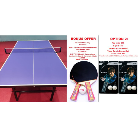WTTC T-018 Anti-Scratches Foldable Table Tennis Table With Wheels Delivery Options