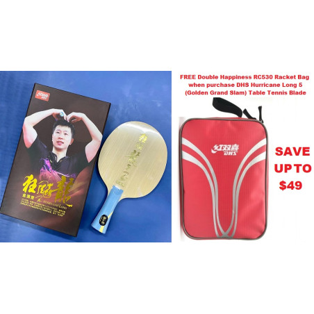 DHS Hurricane Long 5 (Golden Grand Slam) Table Tennis Blade FL Special Version
