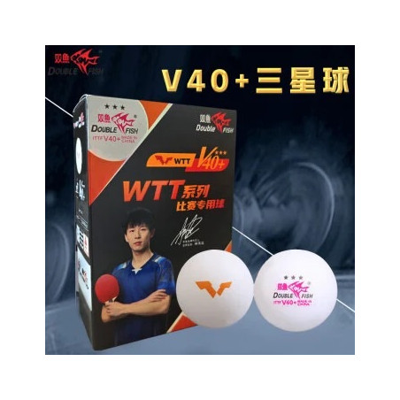 Double Fish WTT V40+ 3 Star Table Tennis Balls (Pack of 6)