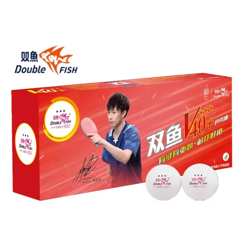 Double Fish V40+ 3 Star Table Tennis Balls (Pack of 10)