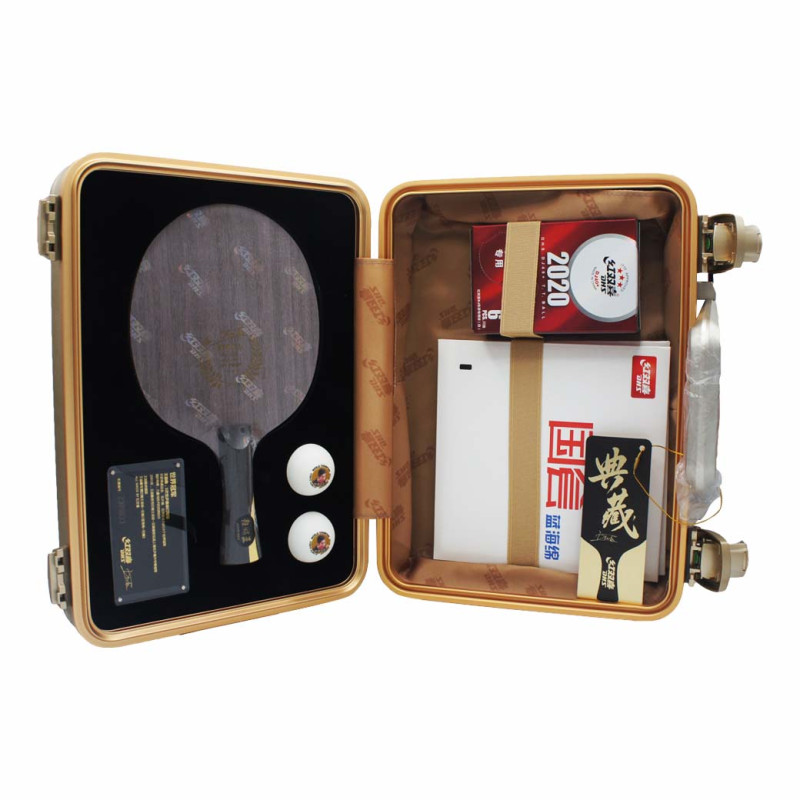DHS Wang Liqin Classic Table Tennis Blade + Rubber Gift Box Special edition