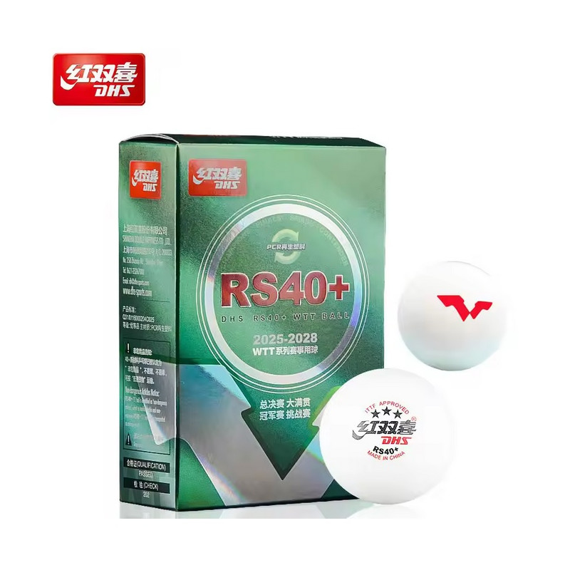 DHS 3-Star RS40+ 2025-2028 WTT Ball (pack of 6 balls)
