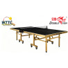 Double Fish 203M-3 Table Tennis Table 25mm Black Top Gold undercarriage