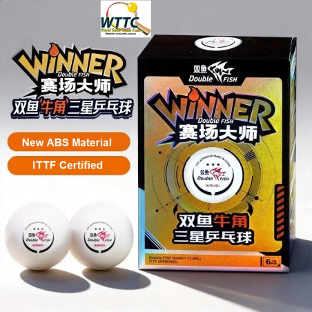 Double Fish Winner Table Tennis Balls 3 Stars Win40+ (Pack of 6)