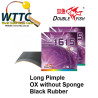 Double Fish 1615 Long Pimple Rubber OX Black without Sponge