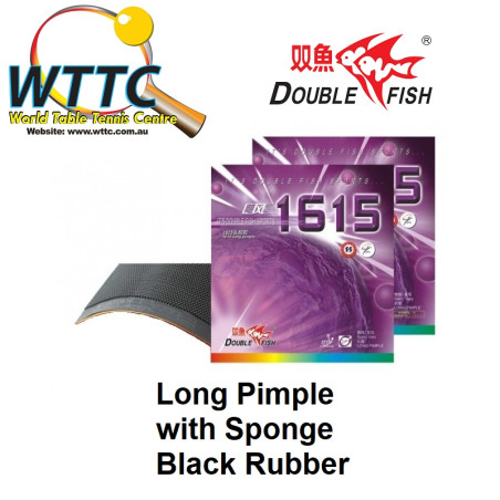 Double Fish 1615 Long Pimple Rubber with Sponge Black