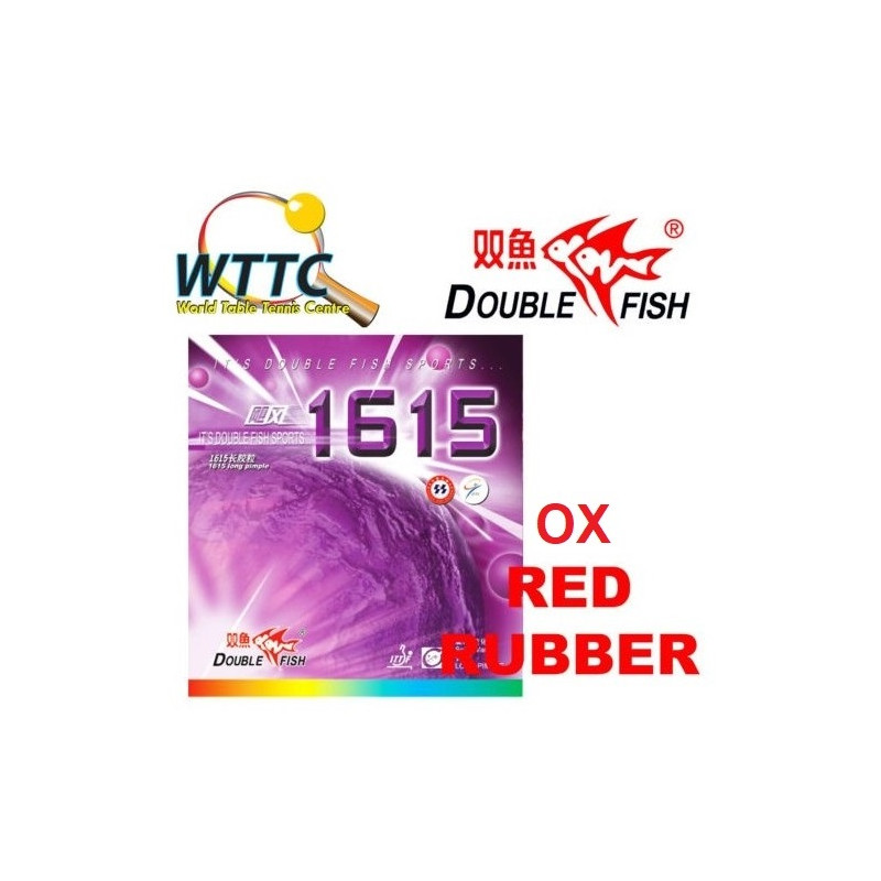 Double Fish 1615 Long Pimple Rubber OX Red without Sponge