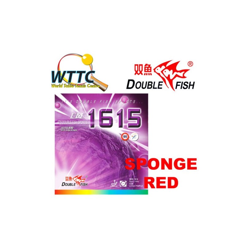 Double Fish 1615 Long Pimple Rubber with Sponge Red